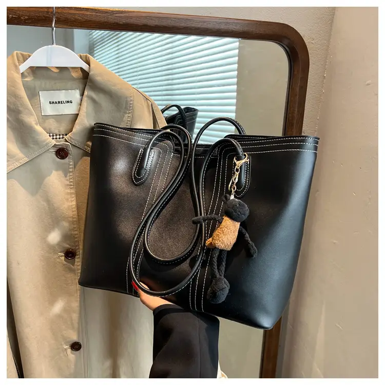 Brown Korean Style Large Shoulder Bag for Women — feature 24