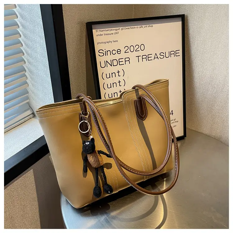 Brown Korean Style Large Shoulder Bag for Women — feature 30