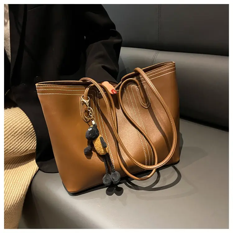Brown Korean Style Large Shoulder Bag for Women — feature 34