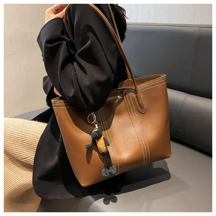 Brown Korean Style Large Shoulder Bag for Women — feature 36