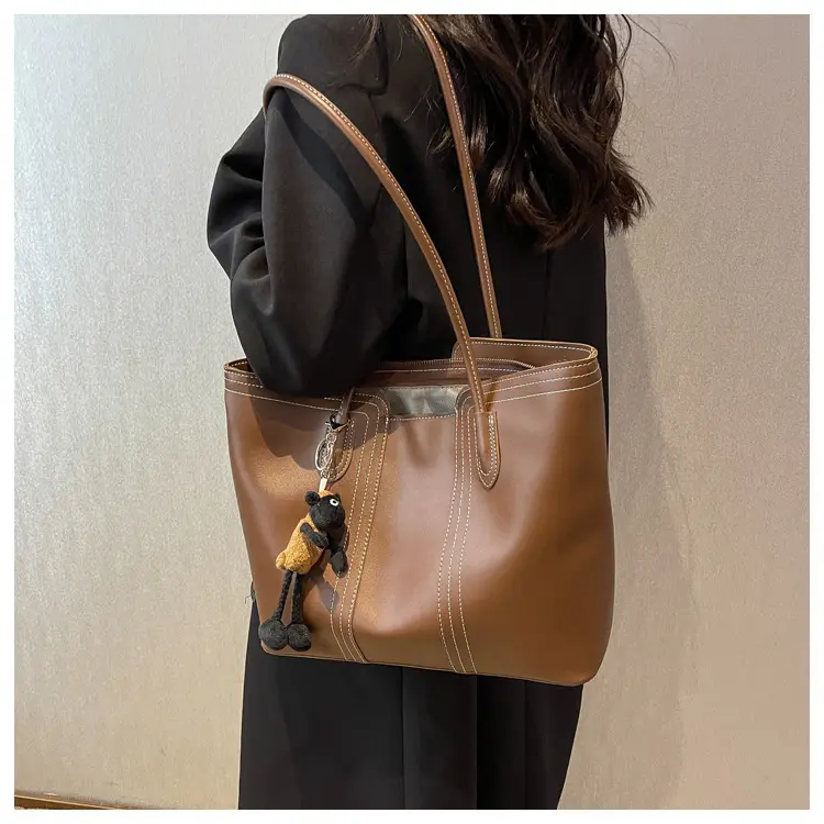 Brown Korean Style Large Shoulder Bag for Women — feature 53