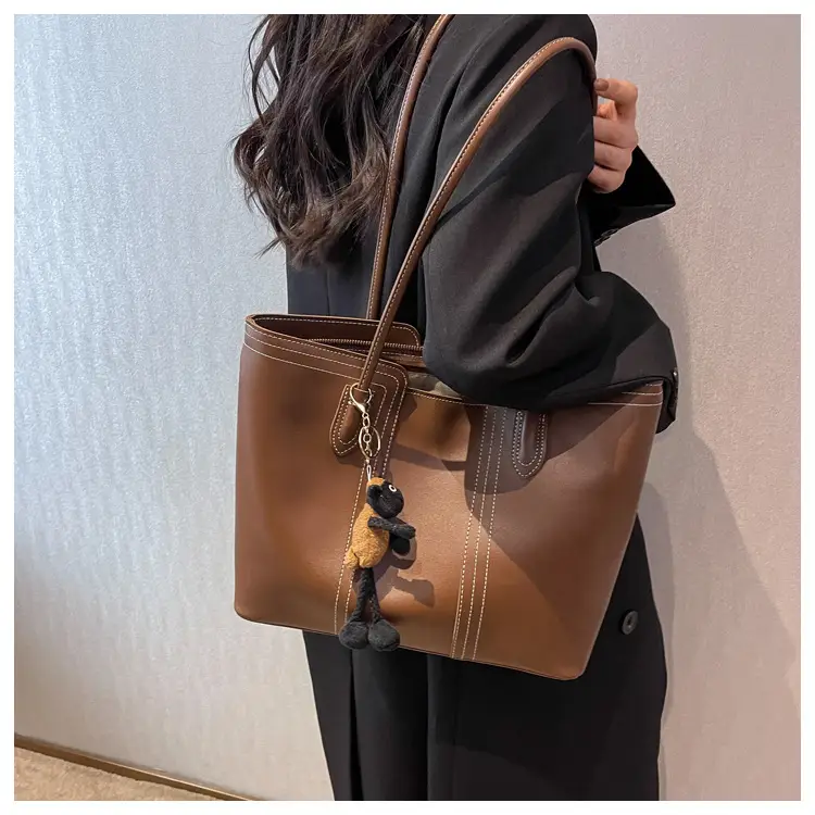Brown Korean Style Large Shoulder Bag for Women — feature 56
