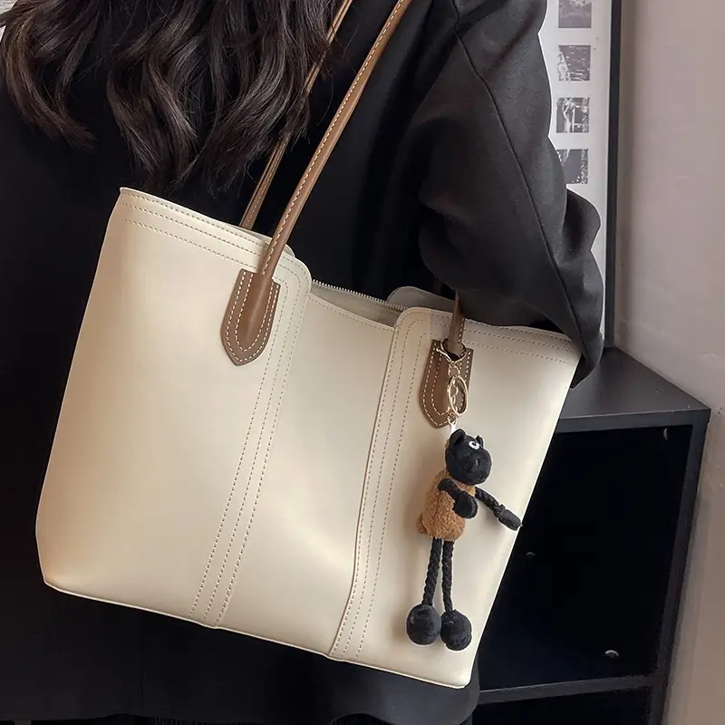Brown Korean Style Large Shoulder Bag for Women - Image 3