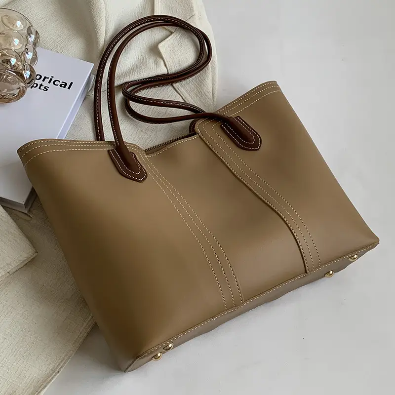 Brown Korean Style Large Shoulder Bag for Women - Image 5