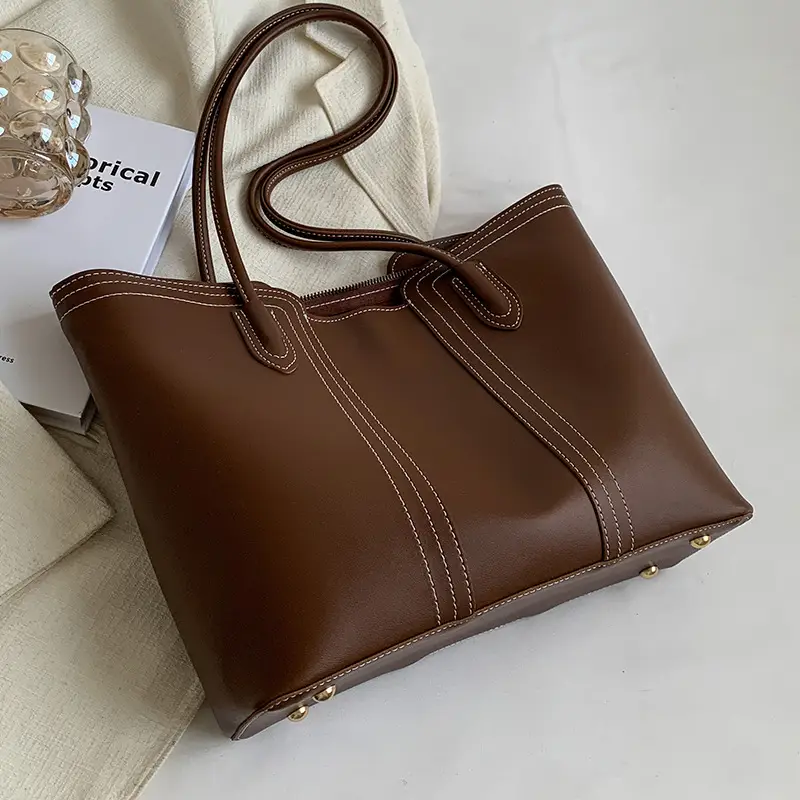 Brown Korean Style Large Shoulder Bag for Women - Image 6