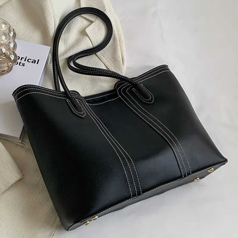 Brown Korean Style Large Shoulder Bag for Women - Image 8
