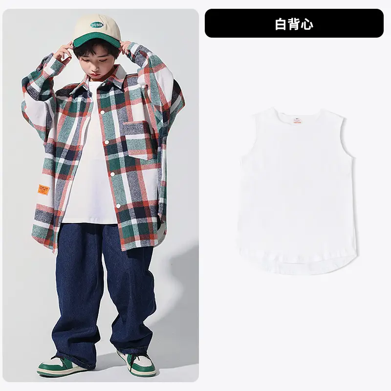 White Cotton Sleeveless Top for Girls Street Dance Wear - Image 3