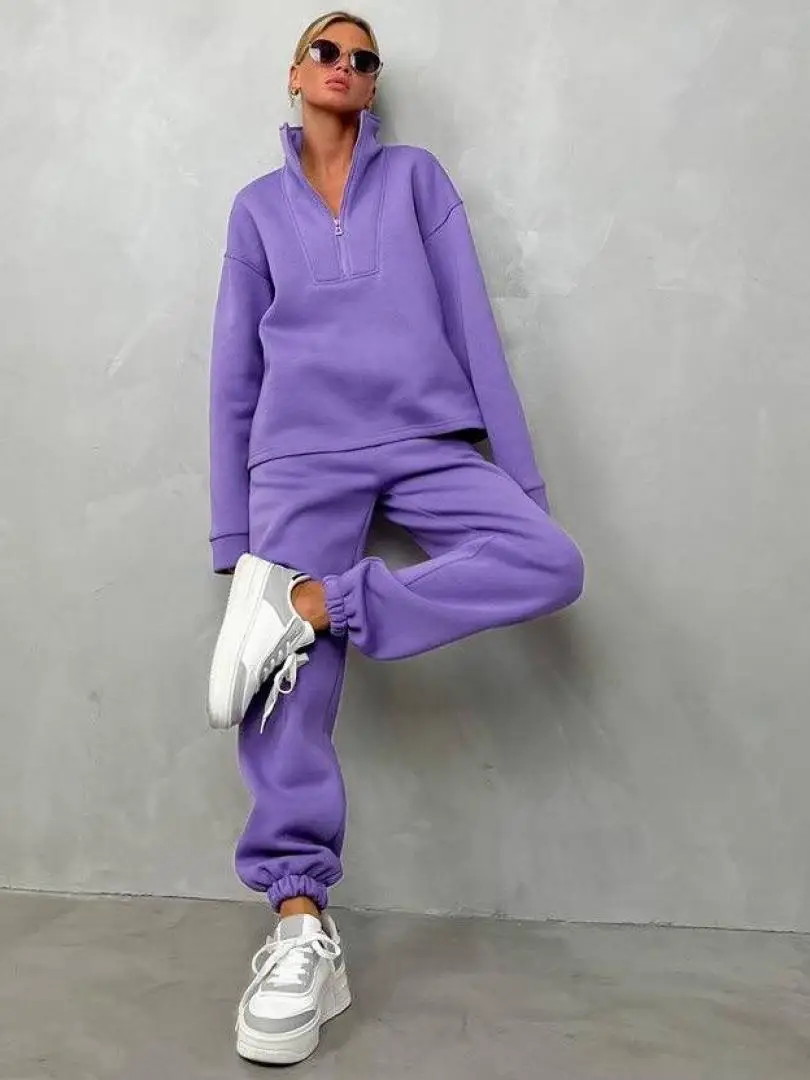 2023 Women's Grey Sweatshirt Leg Pants Set — feature 16