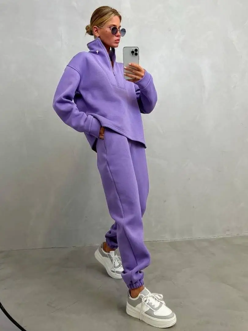 2023 Women's Grey Sweatshirt Leg Pants Set — feature 17