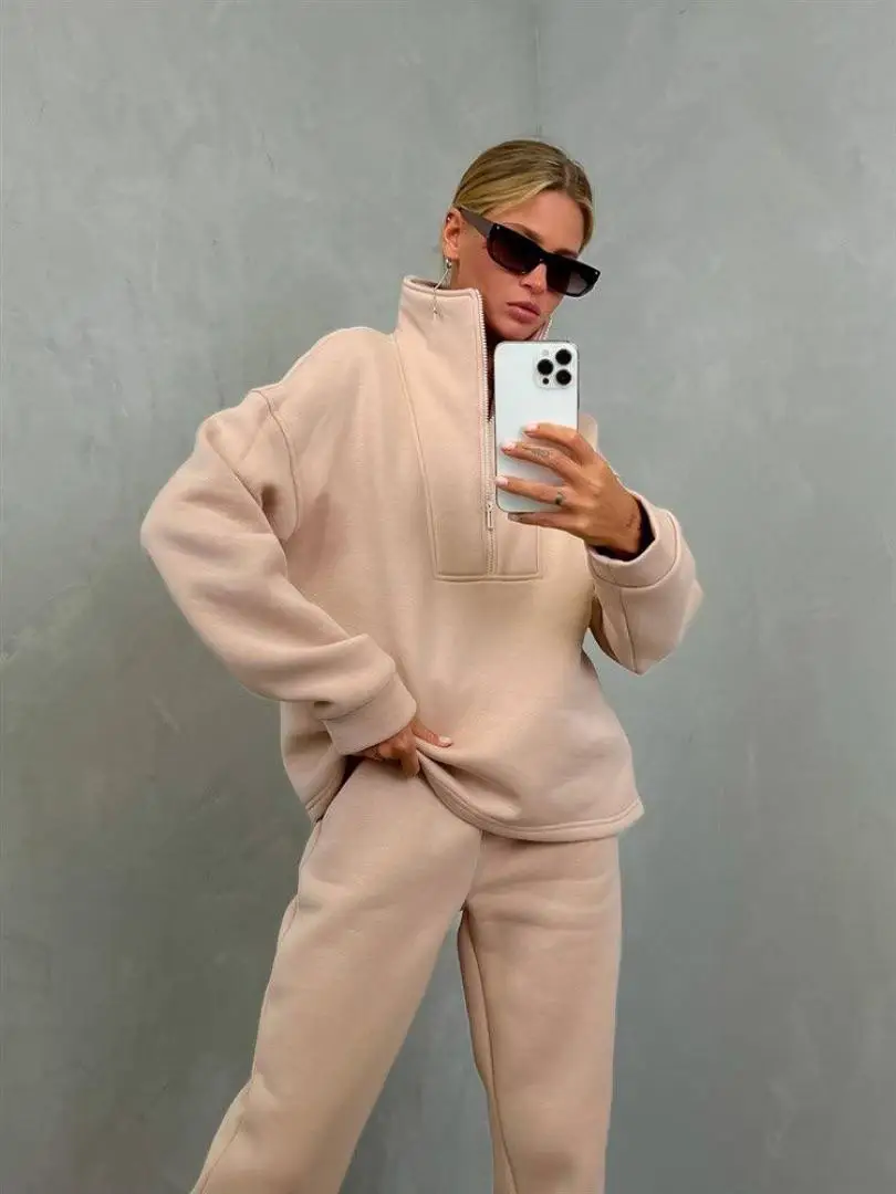 2023 Women's Grey Sweatshirt Leg Pants Set — feature 28