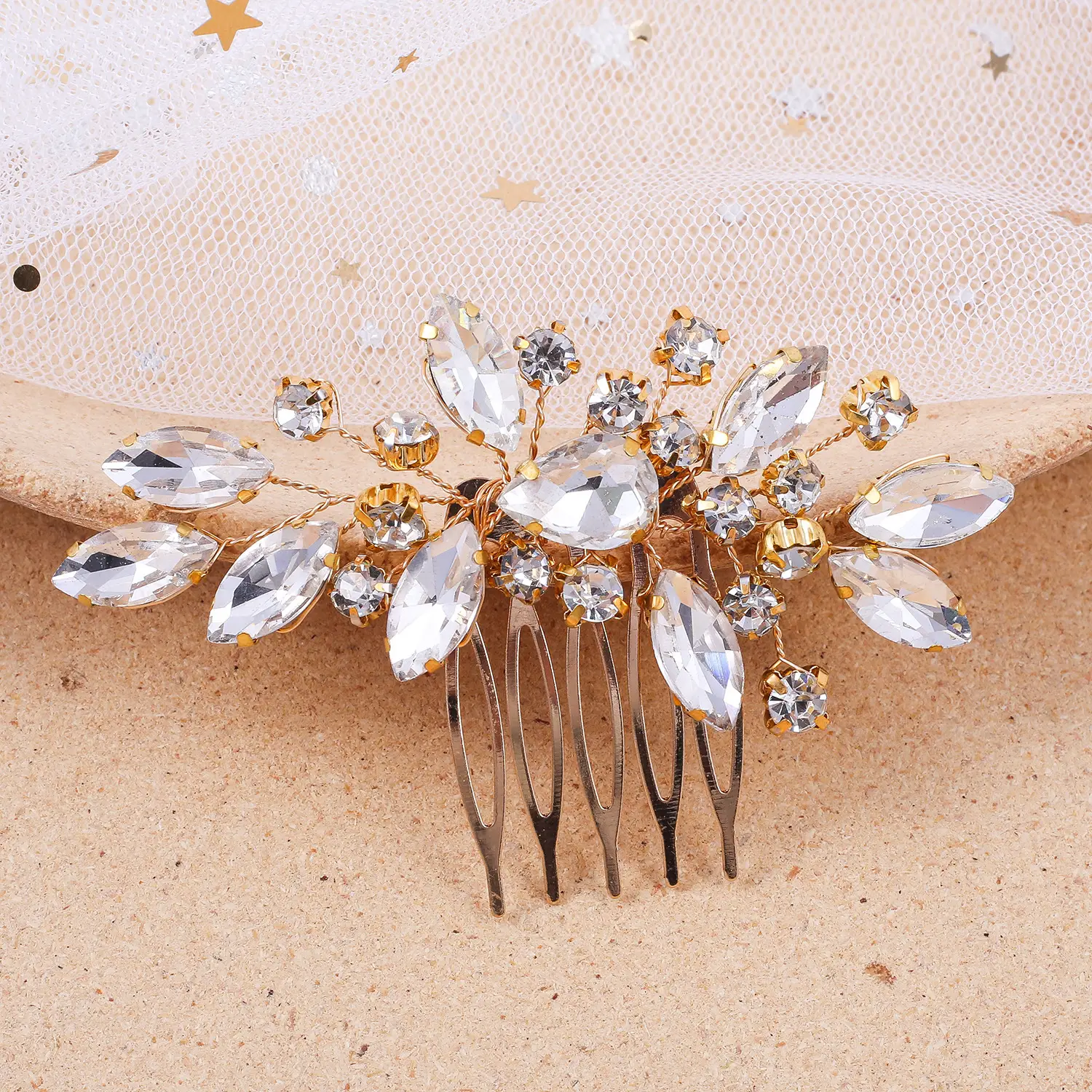 Crystal Leaf Hairpin for Bridal Accessories - Image 3