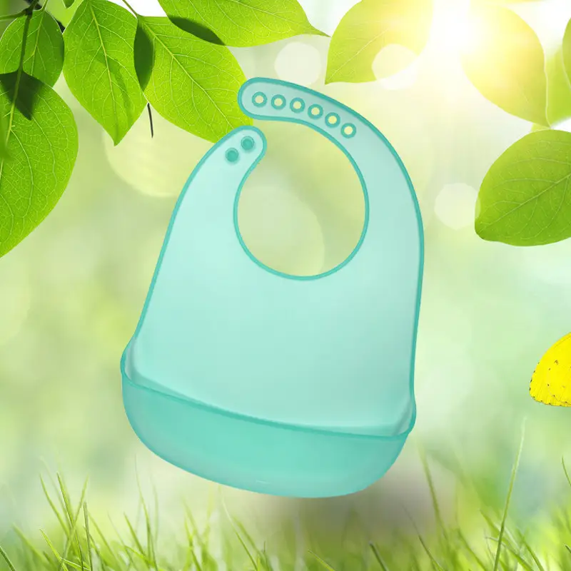 Baby Silicone Bib Waterproof Meal Pocket Slippery Towel - Image 15
