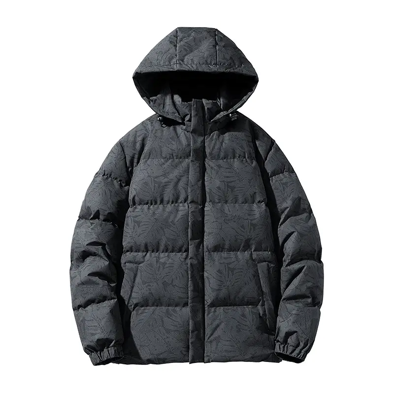 Men's Hooded Puffer Jacket Blue Winter Warm - Image 4