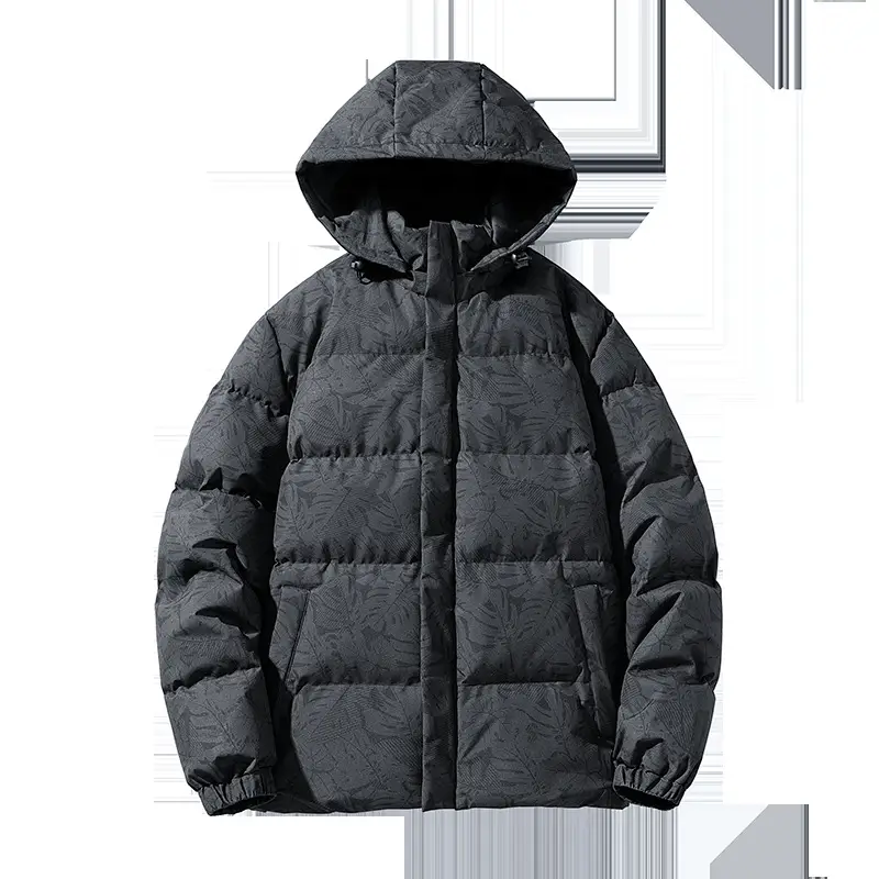 Men's Hooded Puffer Jacket Blue Winter Warm - Image 6