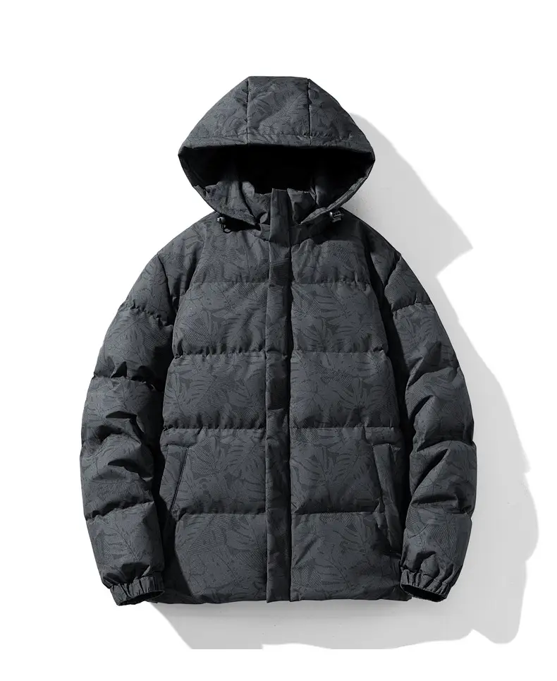 Men's Hooded Puffer Jacket Blue Winter Warm — feature 10