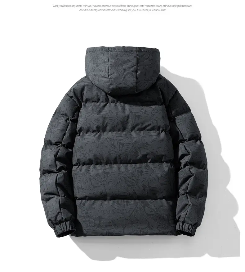 Men's Hooded Puffer Jacket Blue Winter Warm — feature 11