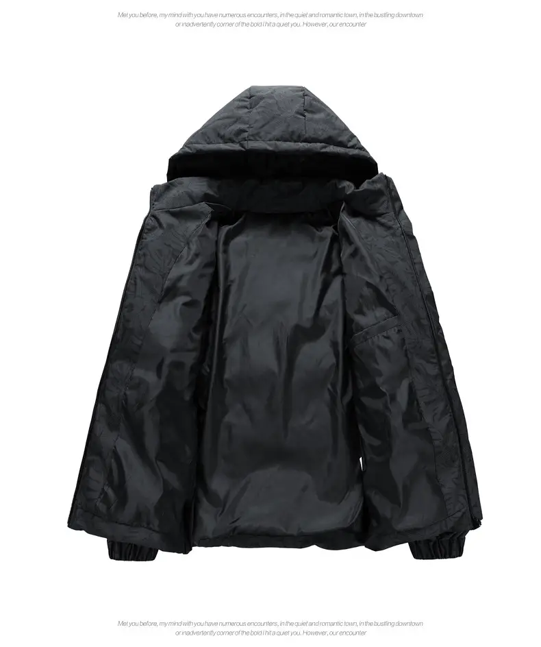 Men's Hooded Puffer Jacket Blue Winter Warm — feature 12