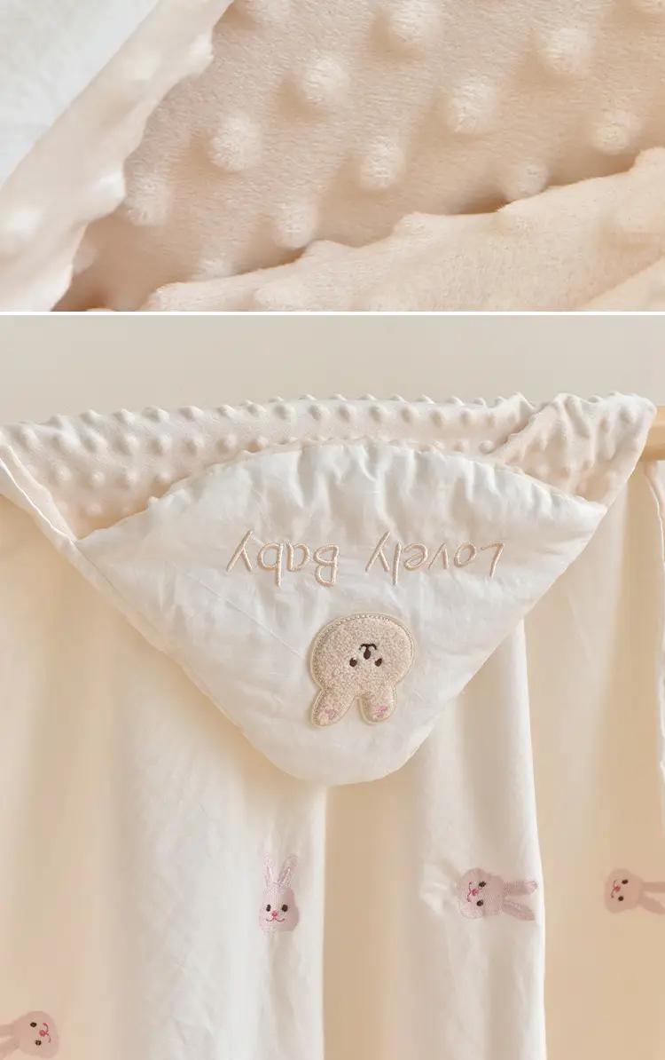 Newborn Pure Cotton Bean Velvet Quilt Detachable Swaddle — feature 10