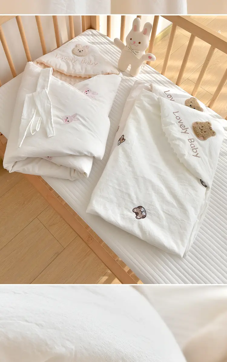 Newborn Pure Cotton Bean Velvet Quilt Detachable Swaddle — feature 11