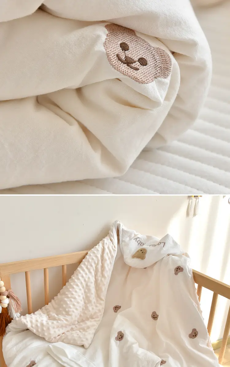 Newborn Pure Cotton Bean Velvet Quilt Detachable Swaddle — feature 12