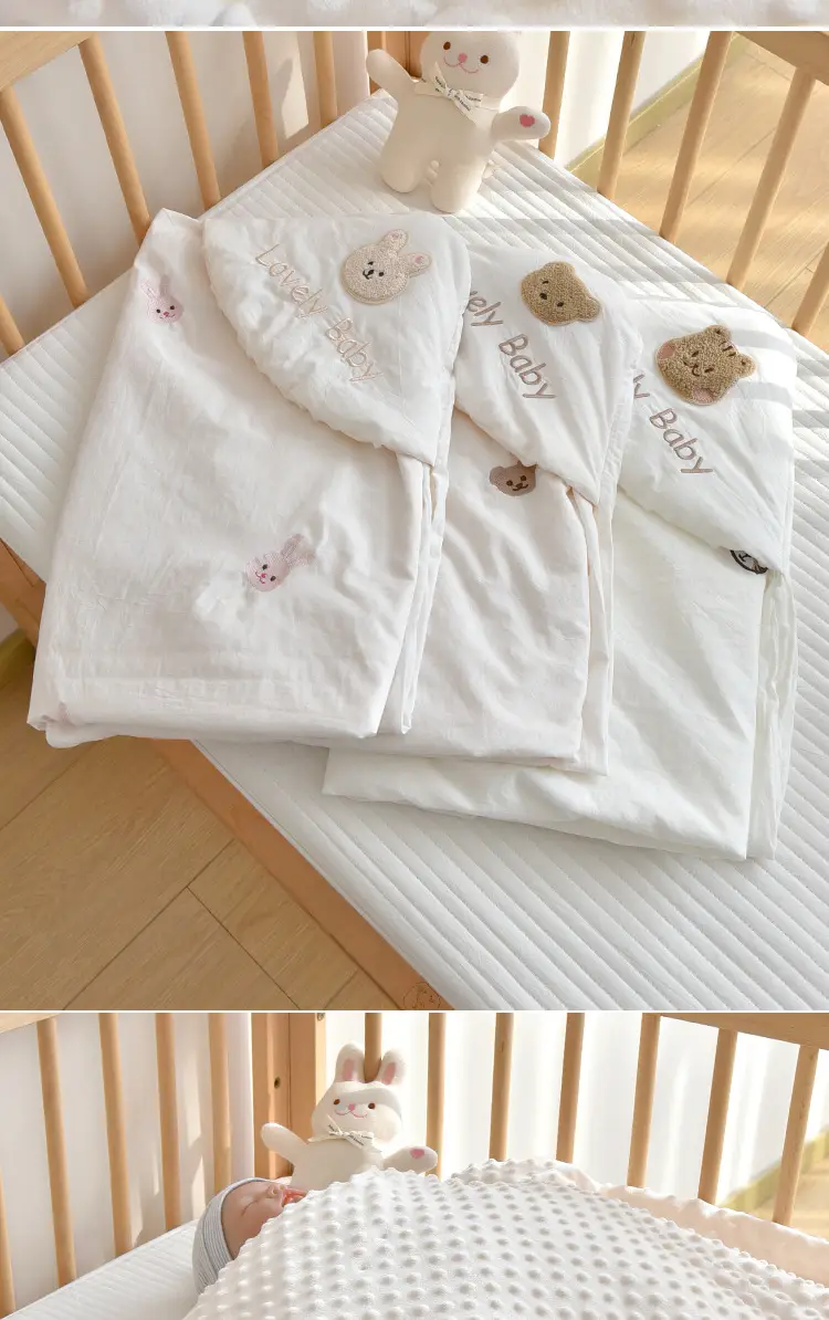 Newborn Pure Cotton Bean Velvet Quilt Detachable Swaddle — feature 14