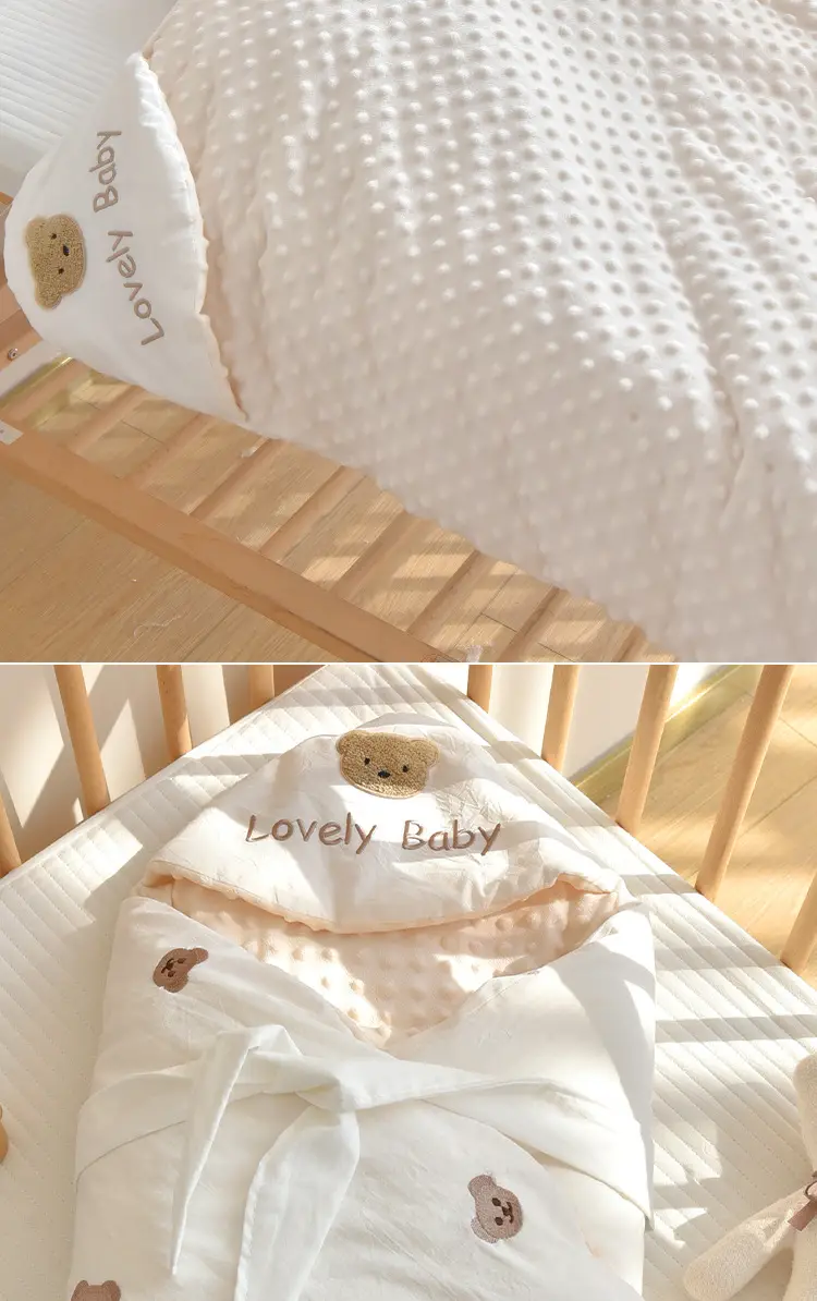 Newborn Pure Cotton Bean Velvet Quilt Detachable Swaddle — feature 15