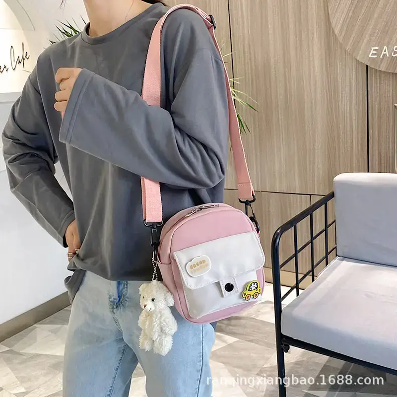 Cute Cartoon Shoulder Bag Blue White for Girls - Image 5
