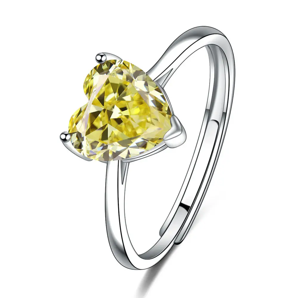 Yellow Diamond Opening Ring (Copper Plated White Gold) M2