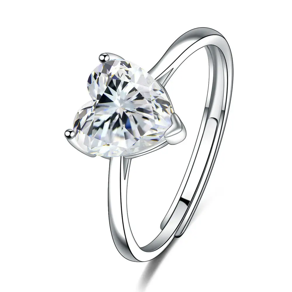 White diamond opening ring (copper plated White Gold) M3