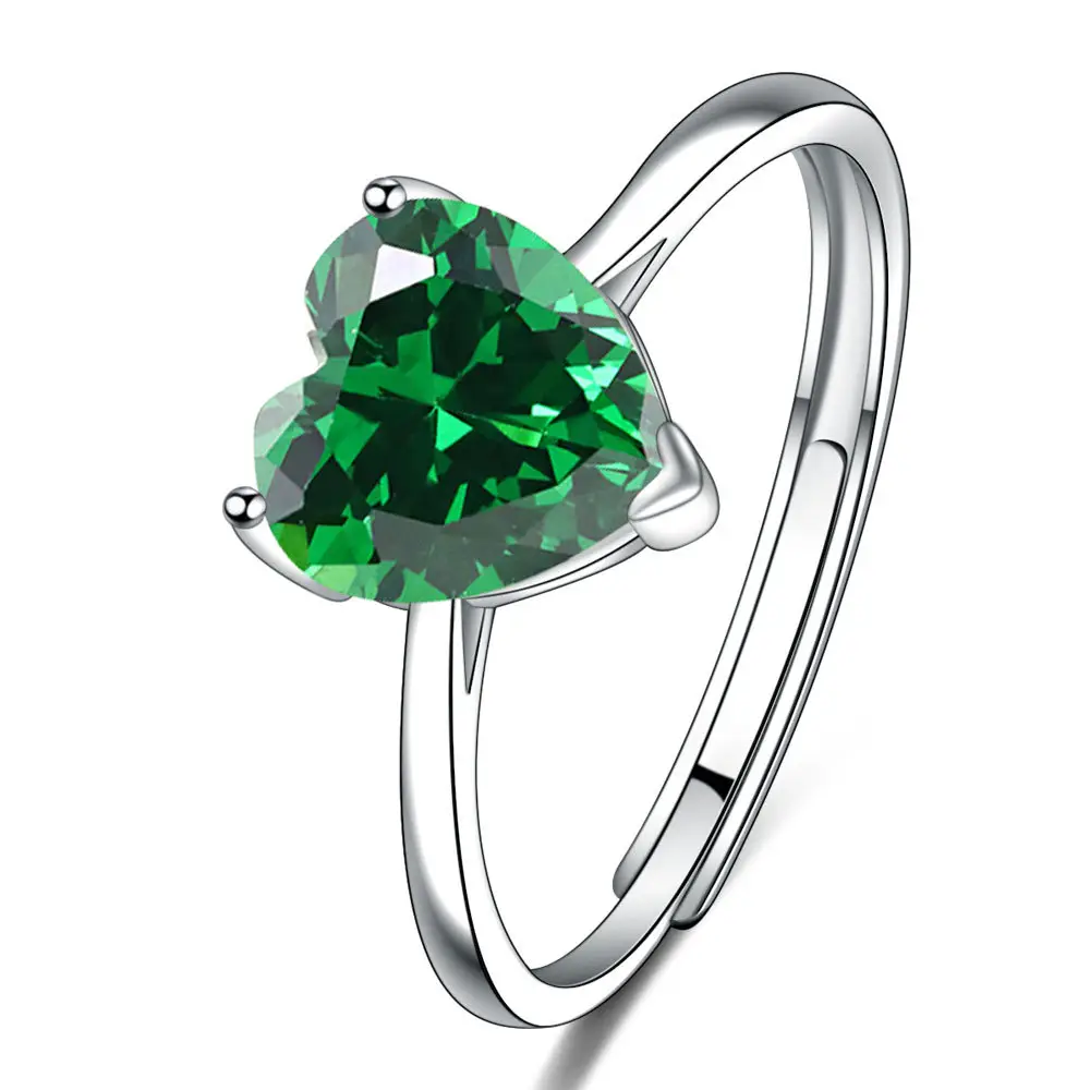 Heart-shaped Zircon Ring for Women Silver Plated - Image 14