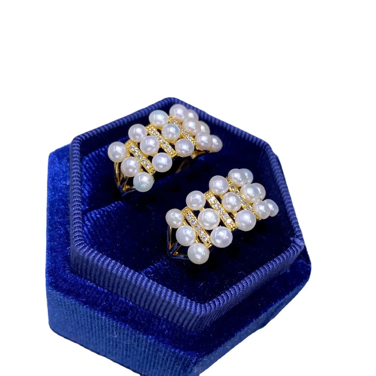 Golden Pearl Multi-Bead Ring for Women - Image 5