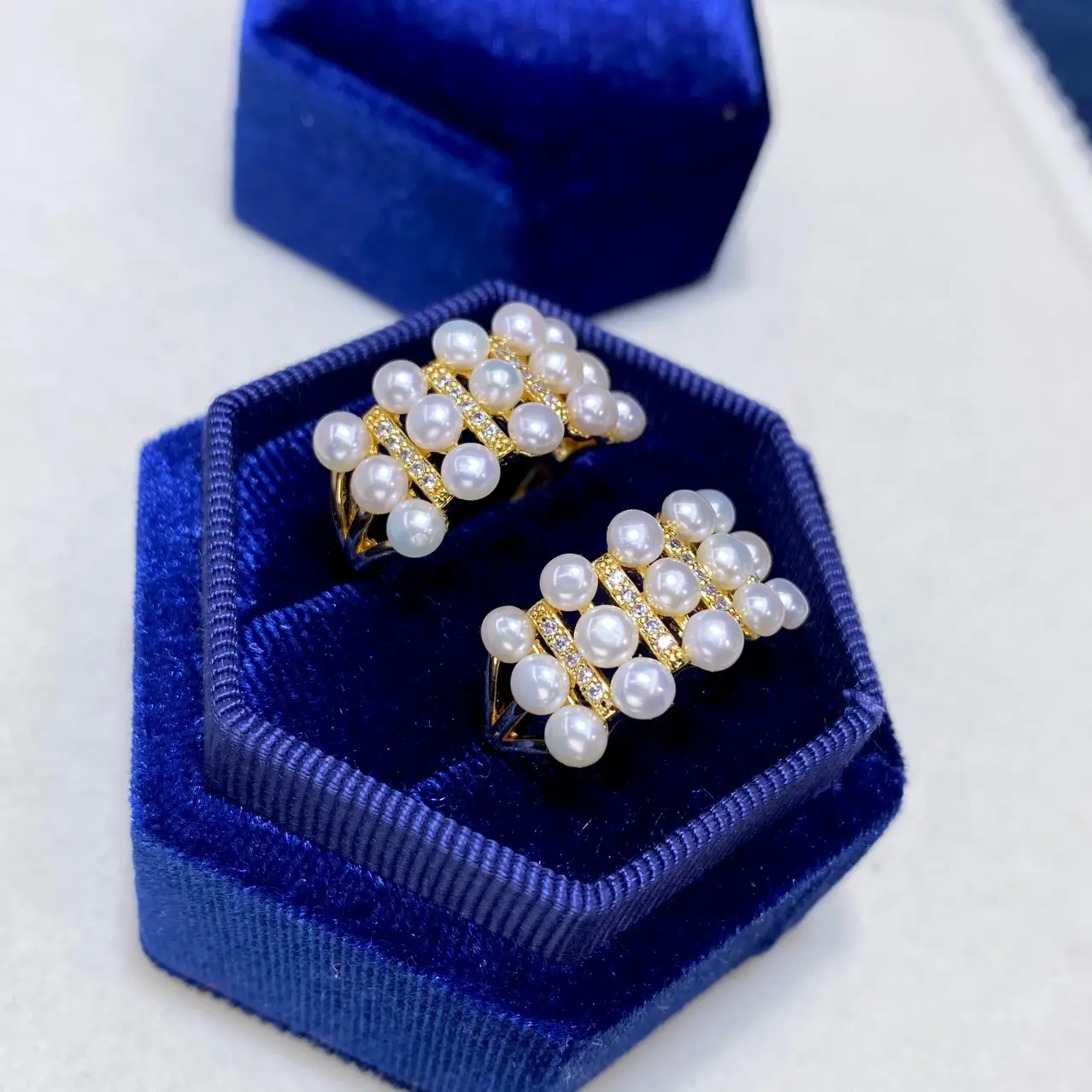 Golden Pearl Multi-Bead Ring for Women — feature 3