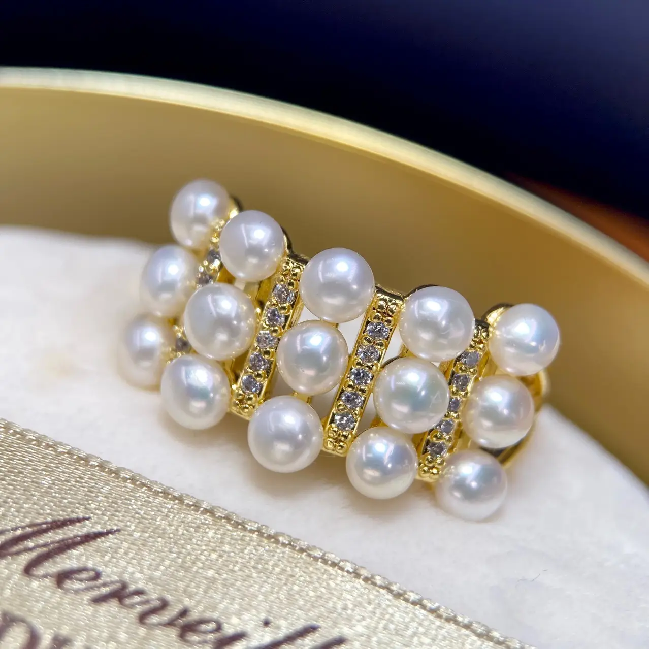 Golden Pearl Multi-Bead Ring for Women — feature 6