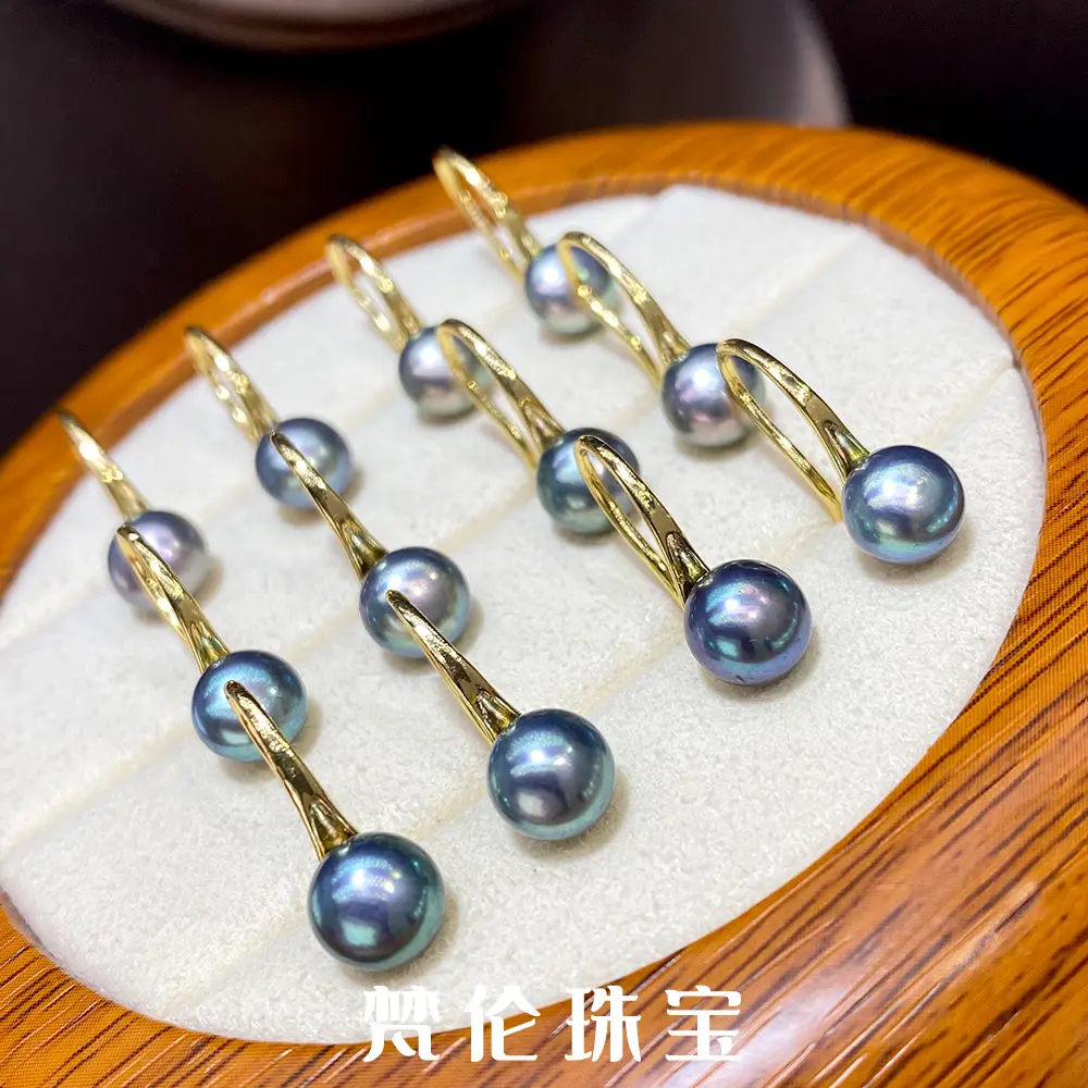 14K Gold Pearl Ear Hooks High Heels Earrings - Image 3