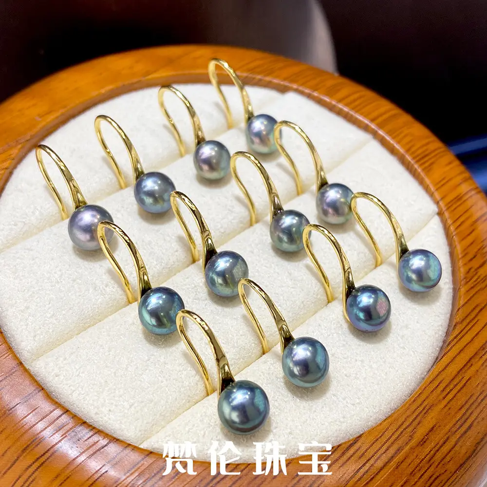 14K Gold Pearl Ear Hooks High Heels Earrings - Image 4