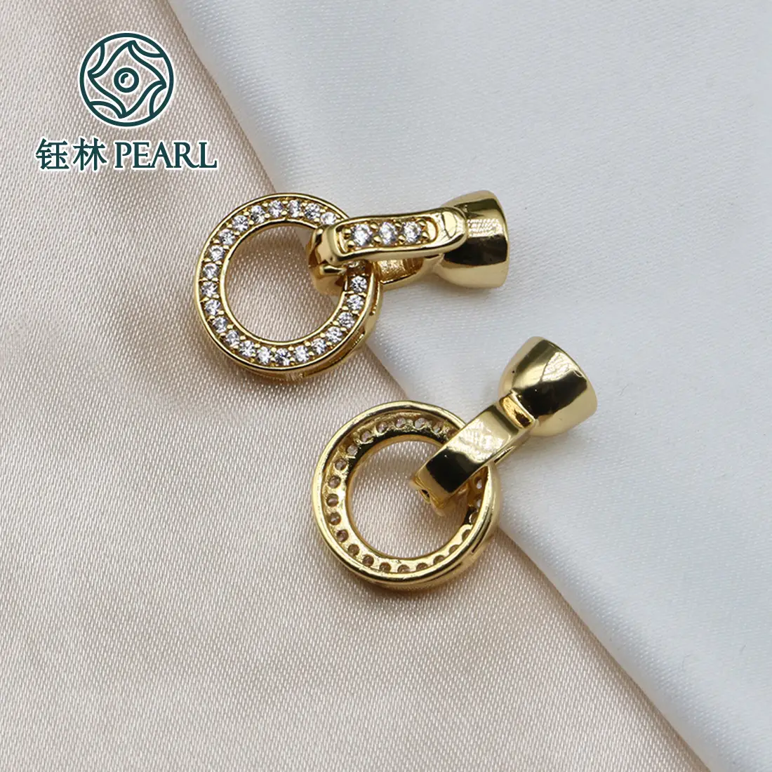 Four-leaf Clover Jewelry Set Copper Gold Pearl Buckle