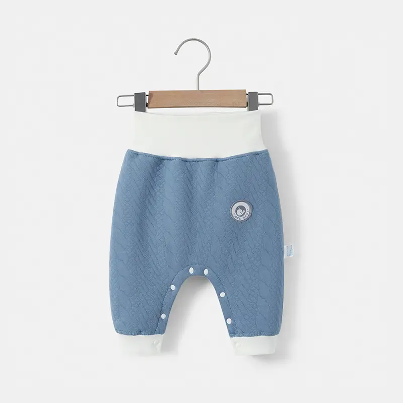 Baby Thermal Leggings White Cotton Padded High Waist - Image 2