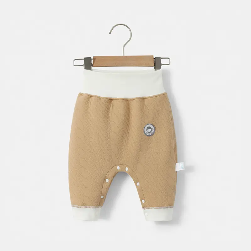 Baby Thermal Leggings White Cotton Padded High Waist - Image 4