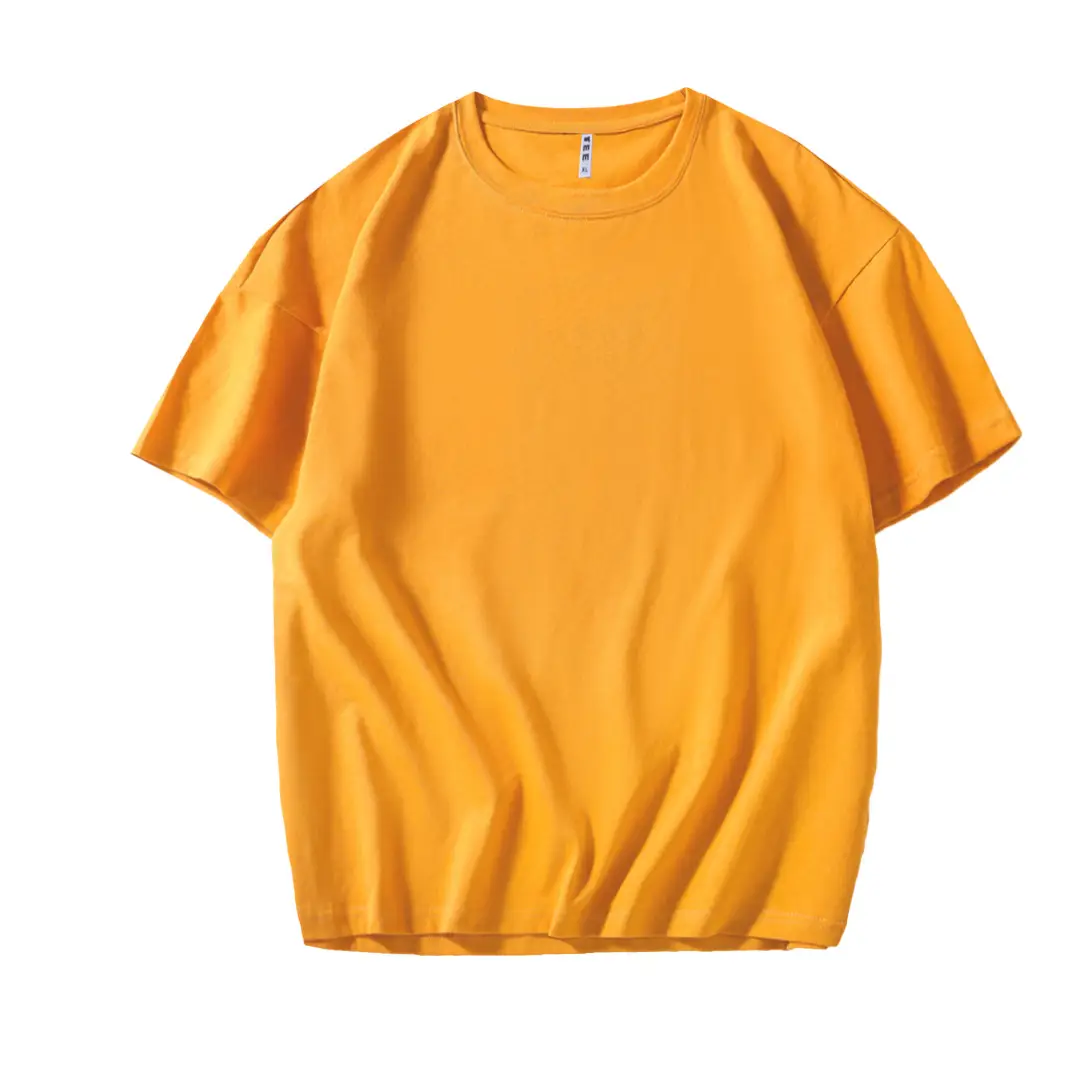 200g Cotton Hip Hop T-Shirt Orange Round Neck