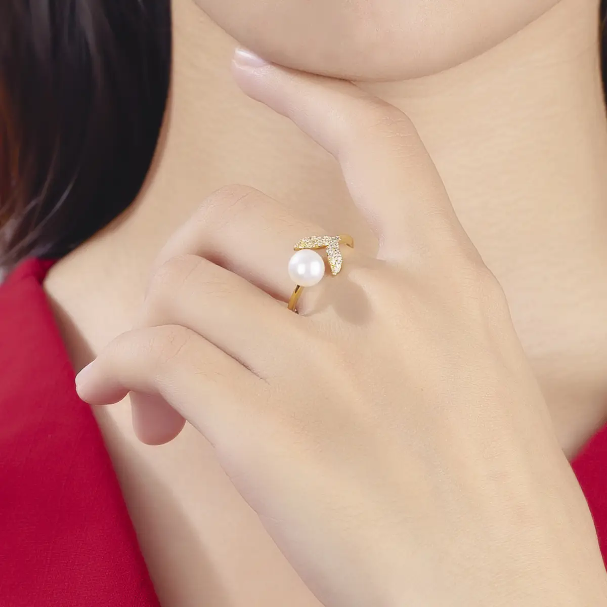 Natural Pearl Mermaid Ring for Women - Image 2