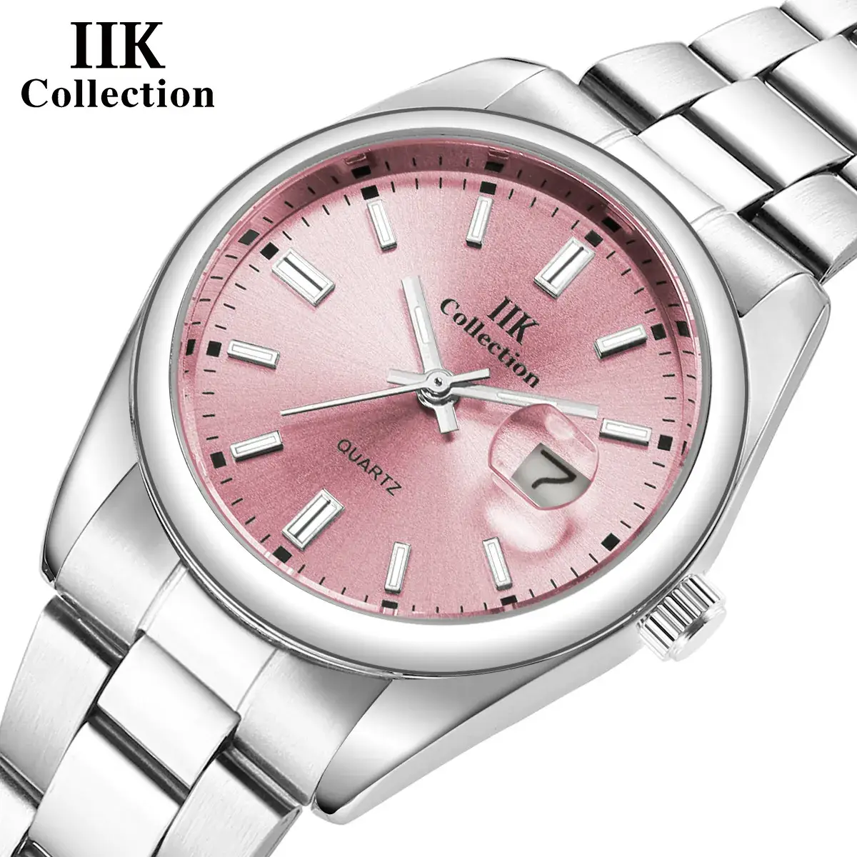 IIK Yellow Dial Women's Quartz Calendar Watch - Image 12