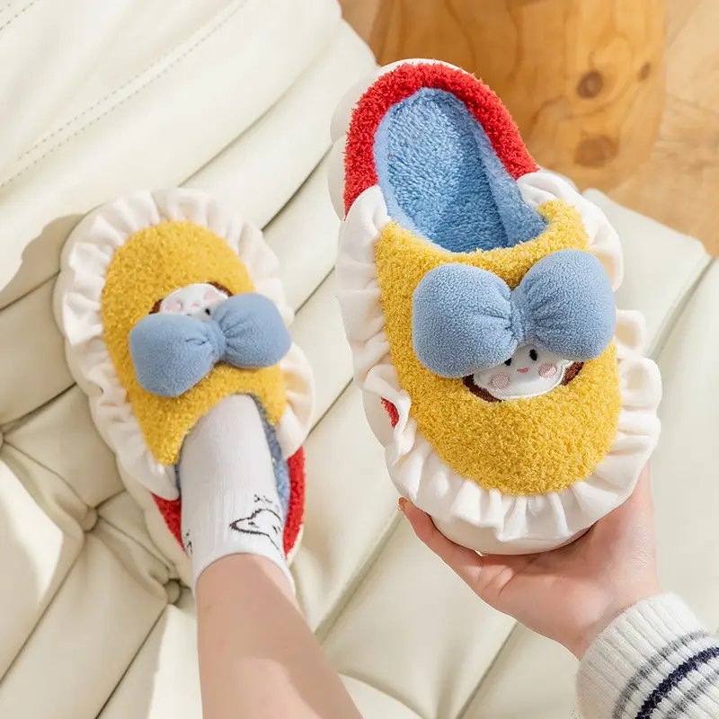 Cartoon Slippers Women Indoor Household Cotton Slippers Warm Thick Slippers Cute Princess Slippers Source Factory 801