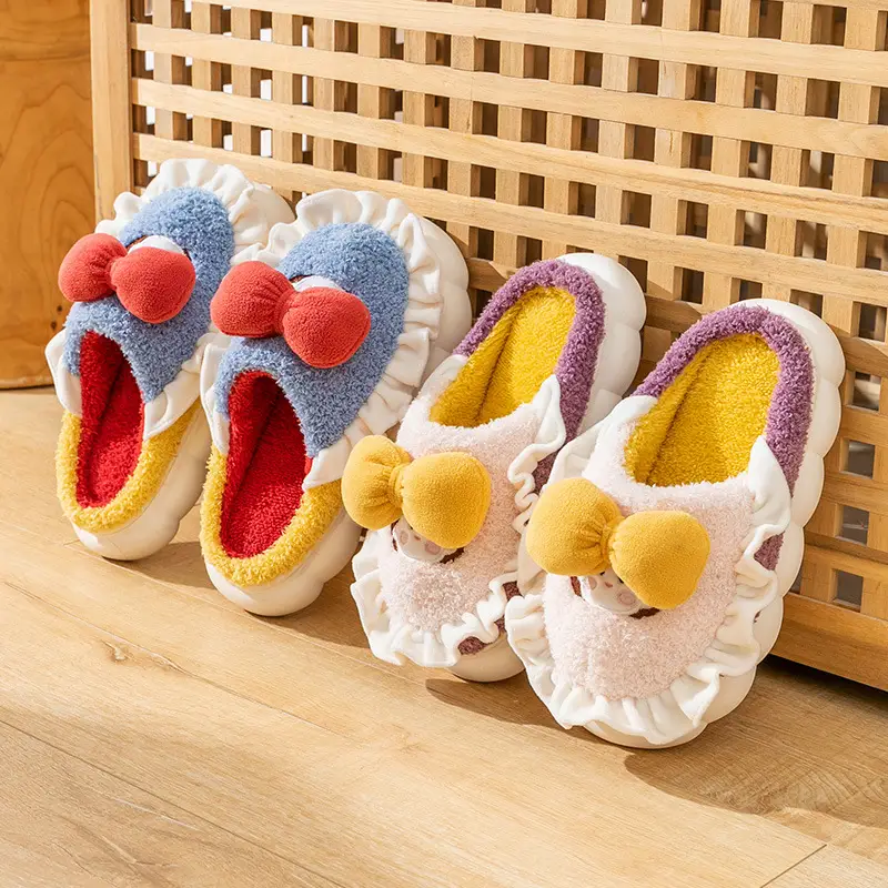 Cartoon Slippers Women Indoor Household Cotton Slippers Warm Thick Slippers Cute Princess Slippers Source Factory 801