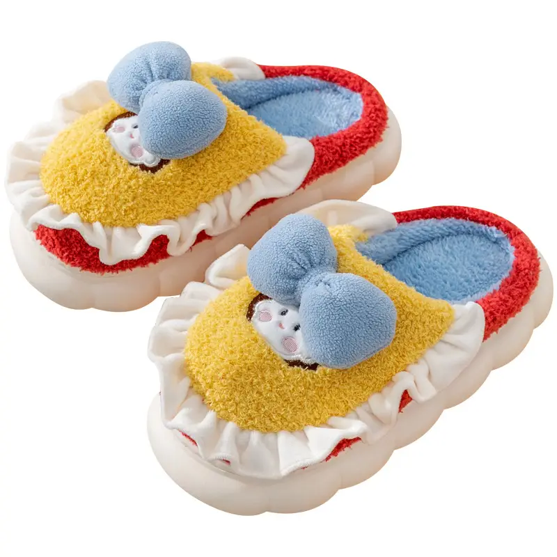 Cartoon Slippers Women Indoor Household Cotton Slippers Warm Thick Slippers Cute Princess Slippers Source Factory 801