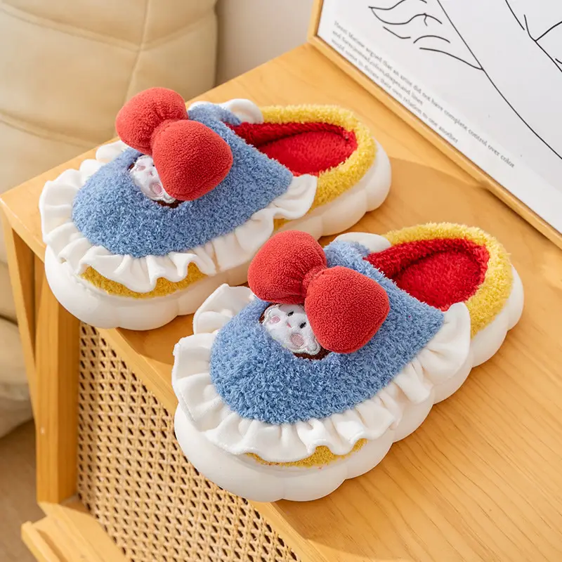 Cartoon Slippers Women Indoor Household Cotton Slippers Warm Thick Slippers Cute Princess Slippers Source Factory 801
