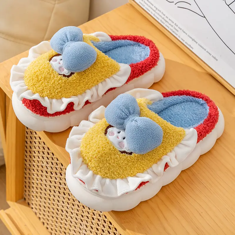 Cartoon Slippers Women Indoor Household Cotton Slippers Warm Thick Slippers Cute Princess Slippers Source Factory 801