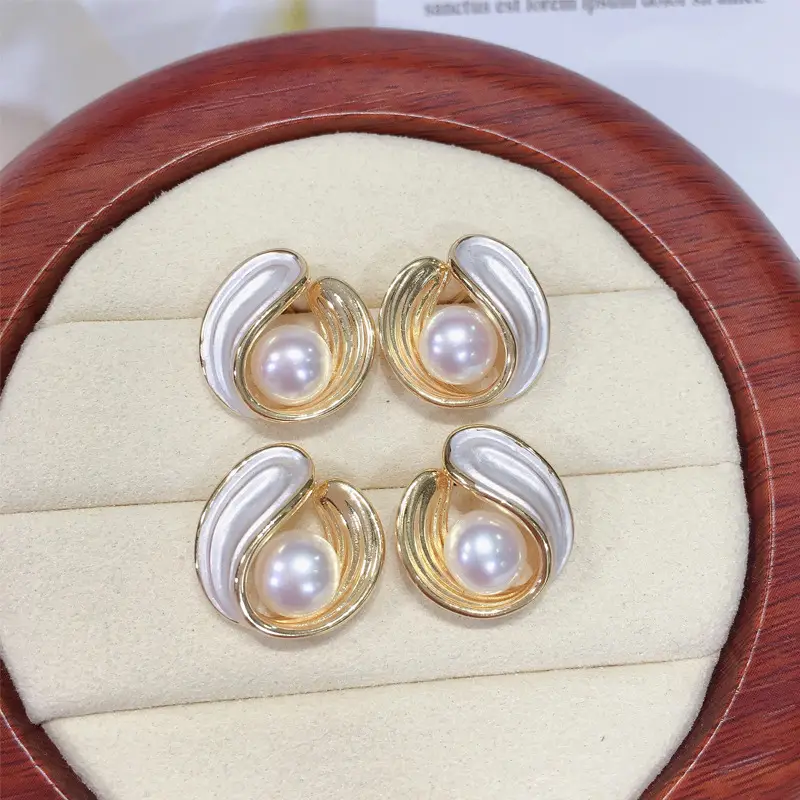 Women French Pearl Earrings 18K Gold Filled - Image 3