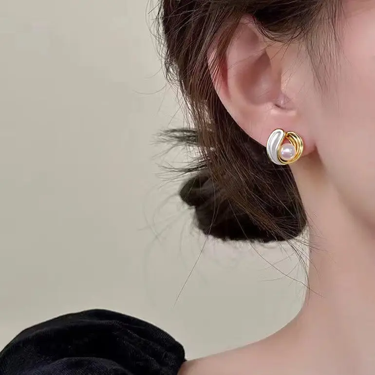 Women French Pearl Earrings 18K Gold Filled - Image 5