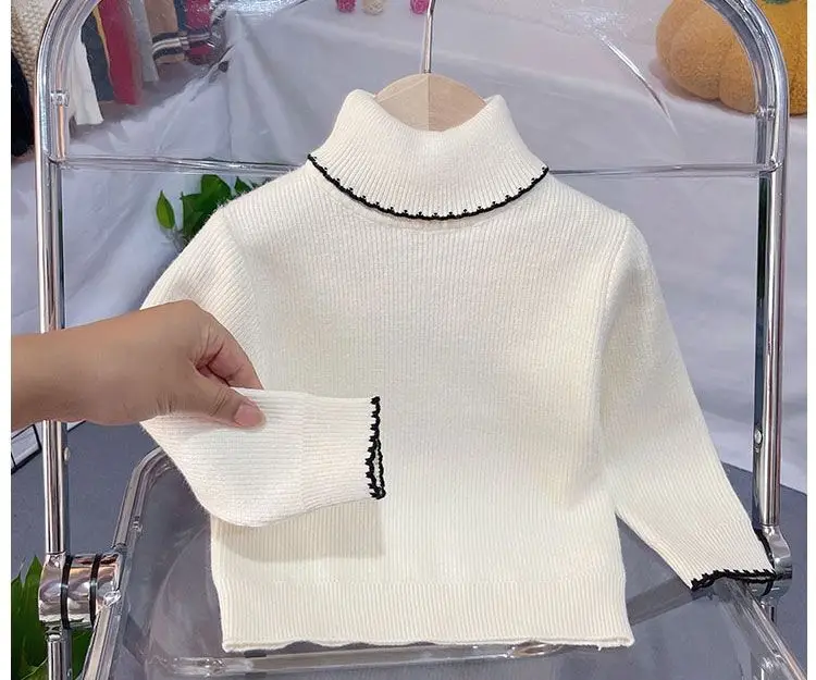 Girls Pink Turtleneck Fleece Sweater One Piece — feature 9