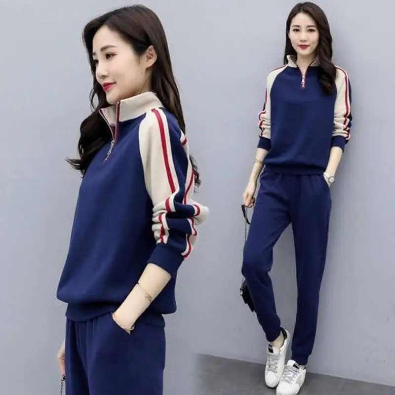 Women Korean Style Casual Sports Suit Spring Autumn 2025 - Image 2
